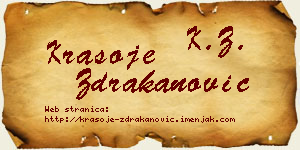 Krasoje Ždrakanović vizit kartica